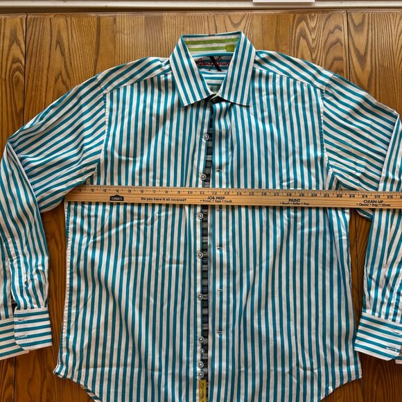 Robert Graham blue striped button down size XL - Picture 4 of 9